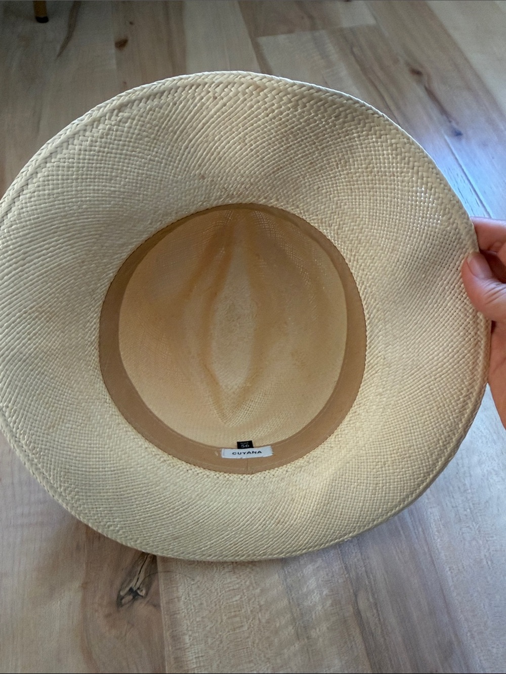 Cuyana Cream Straw Fedora with Black Ribbon size 56 - Picture 3 of 5